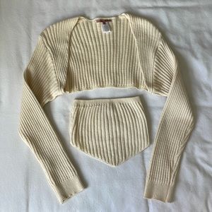 Bailey Rose Cream Sweater & Bandeau Set